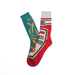 🆕 fun ketchup/fries themed socks
